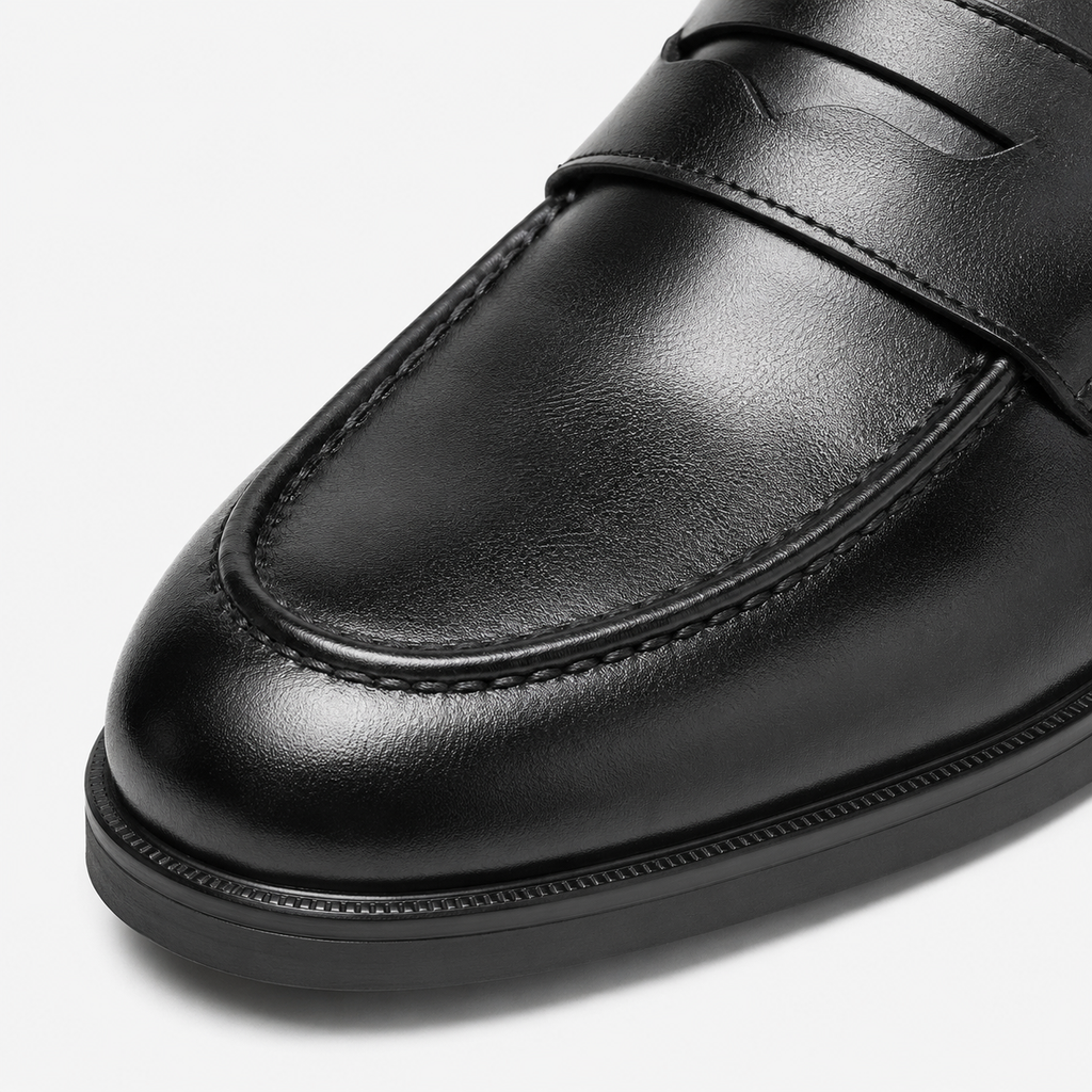 Men's Leather Dress Loafers – Black Classic Business Casual Formal Party Shoes