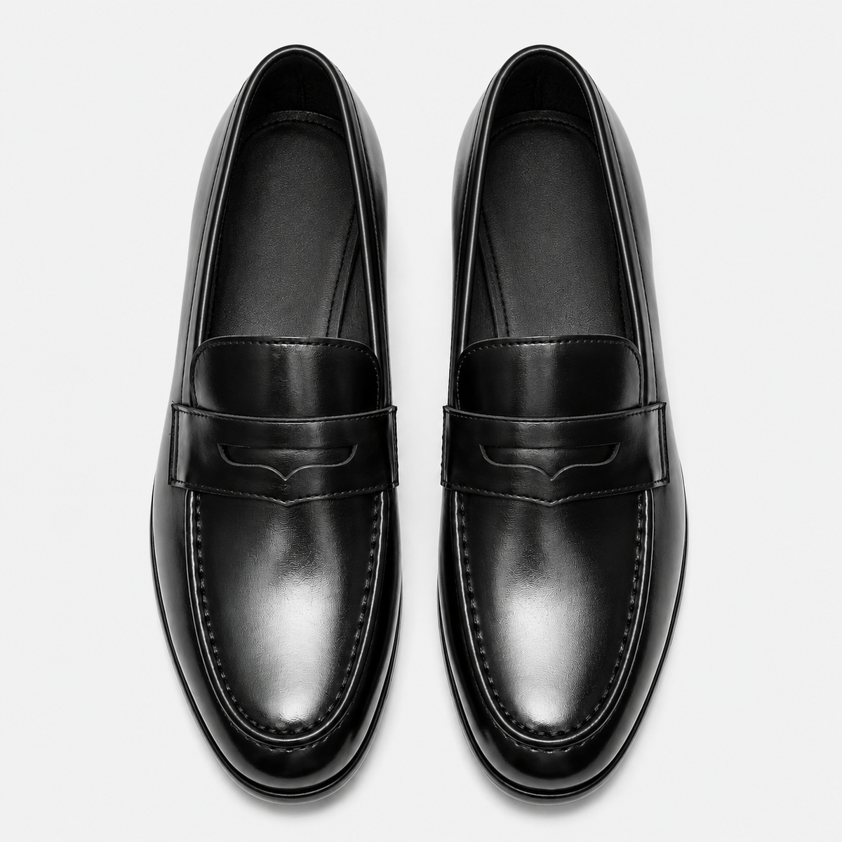 Men's Leather Dress Loafers – Black Classic Business Casual Formal Party Shoes
