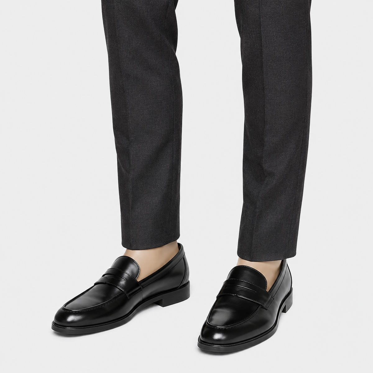 Men's Leather Dress Loafers – Black Classic Business Casual Formal Party Shoes