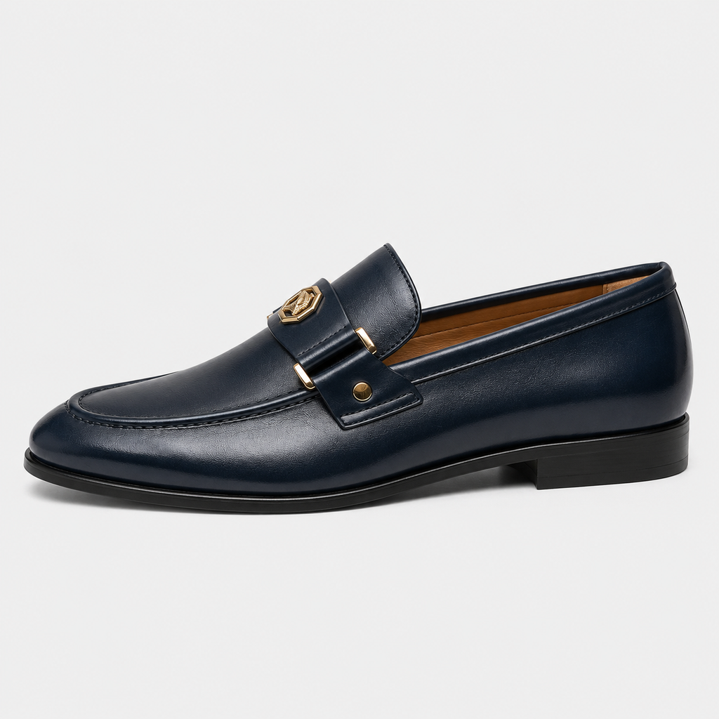 Men's Leather Loafers – Blue Casual Office Driving Slip-On Shoes