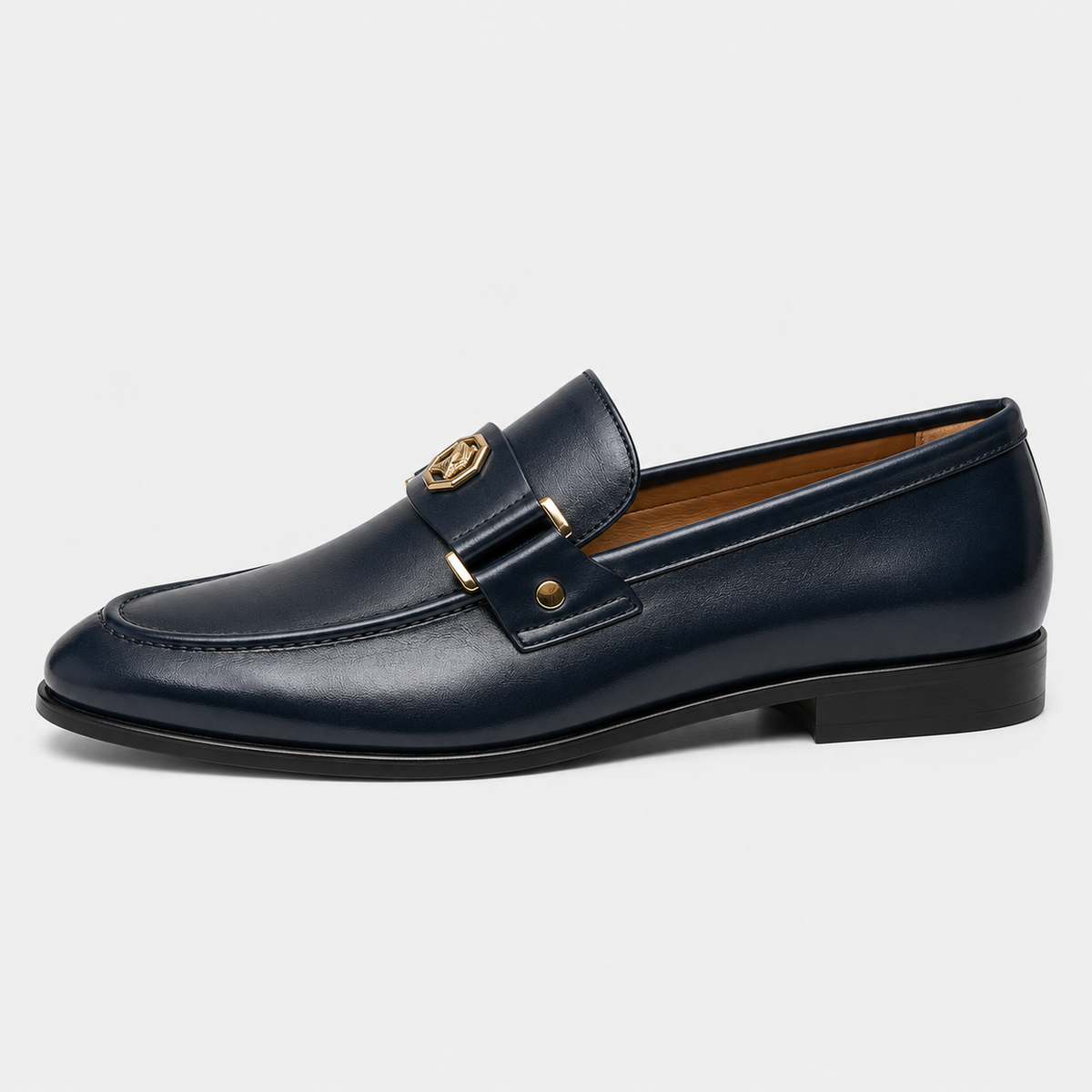 Men's Leather Loafers – Blue Casual Office Driving Slip-On Shoes