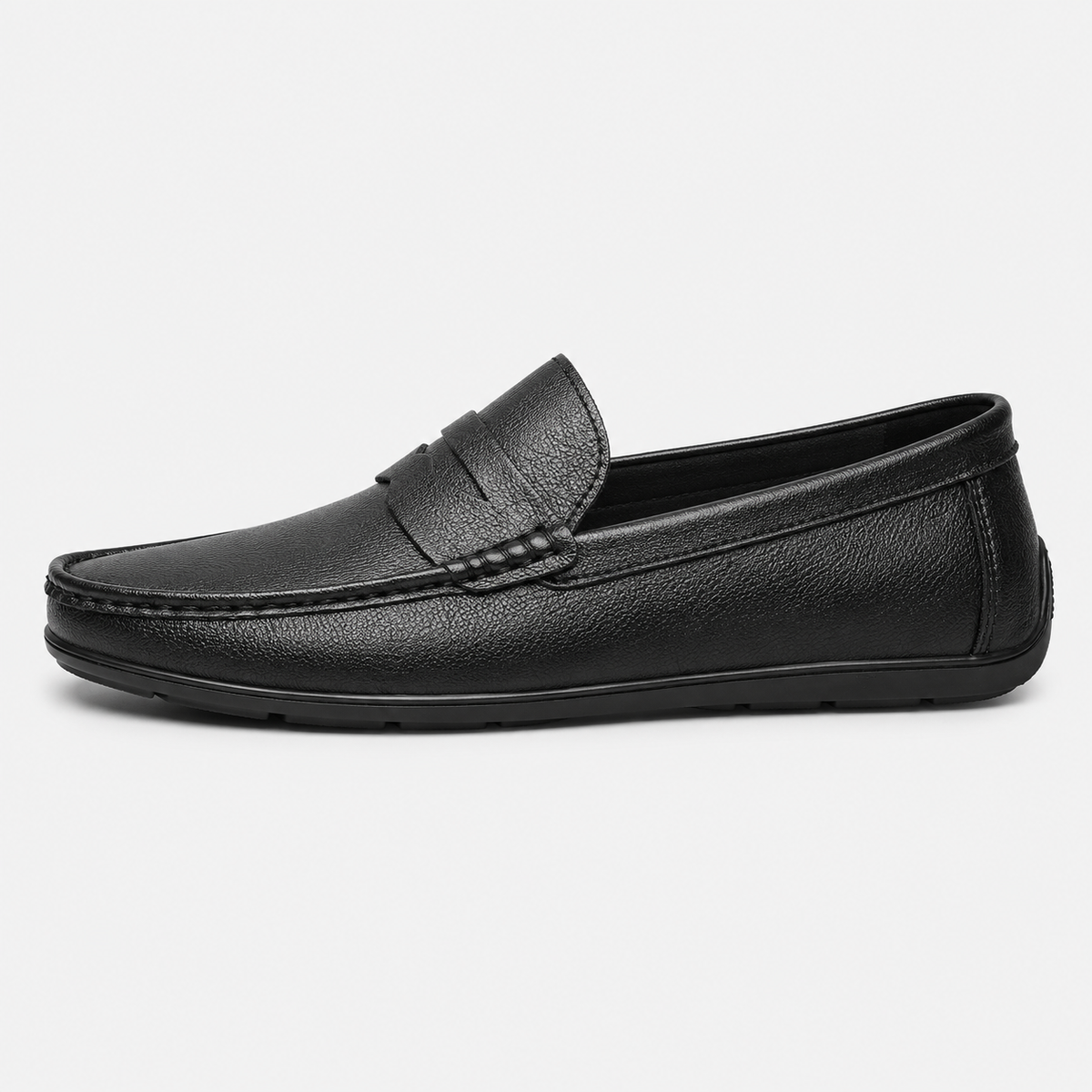 Men's Genuine Leather Loafers – Black Luxury Formal Dress Slip-On Shoes