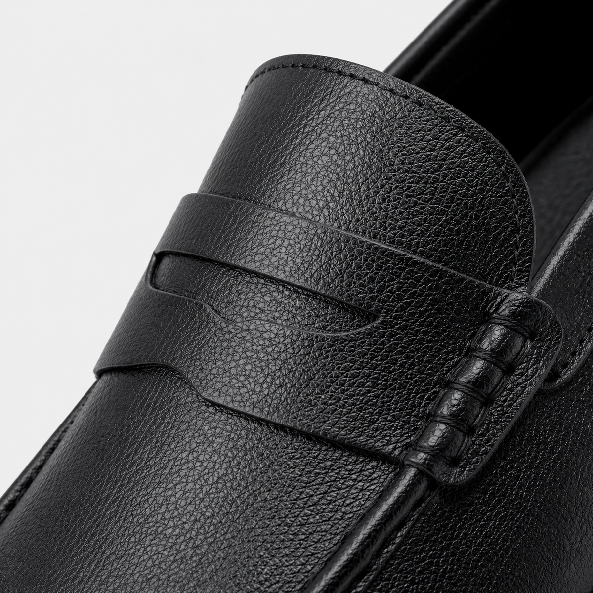 Men's Genuine Leather Loafers – Black Luxury Formal Dress Slip-On Shoes