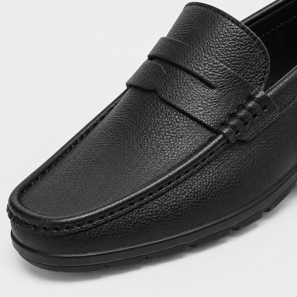 Men's Genuine Leather Loafers – Black Luxury Formal Dress Slip-On Shoes