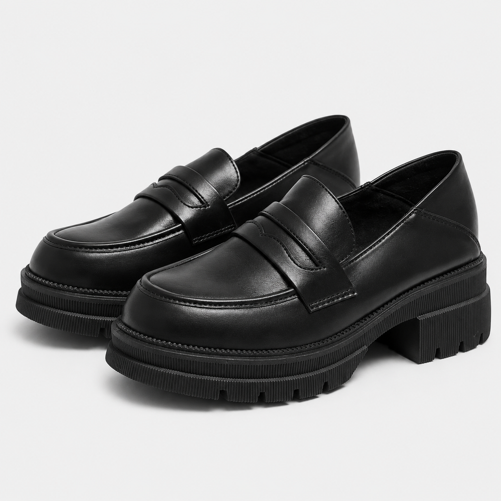 Women's Brown Platform Loafers Black – British Style Espadrilles for Daily & Commuting Wear