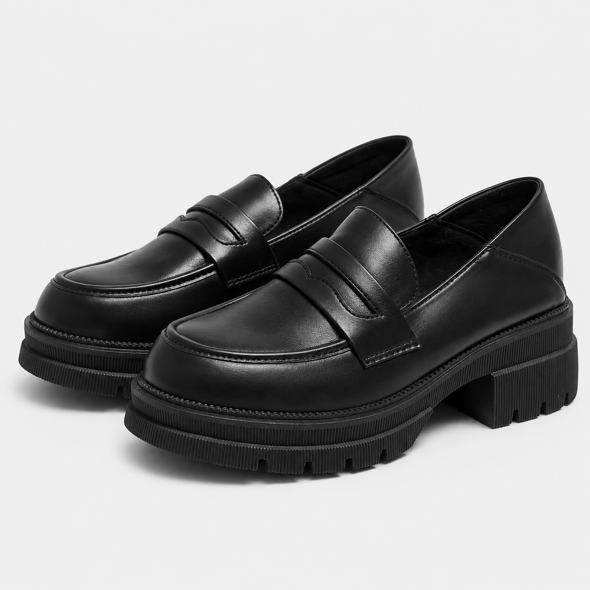 Women's Brown Platform Loafers Black – British Style Espadrilles for Daily & Commuting Wear