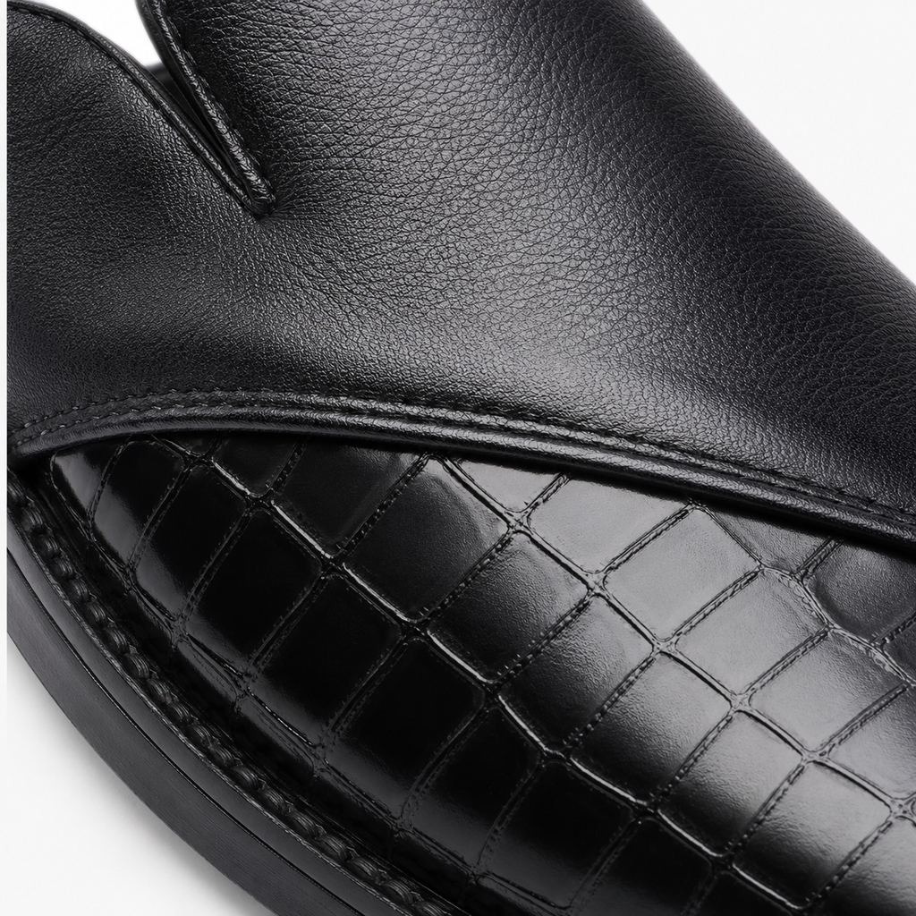 Mens Black Breathable Business Loafers – British Style Soft Sole Casual Slip-On
