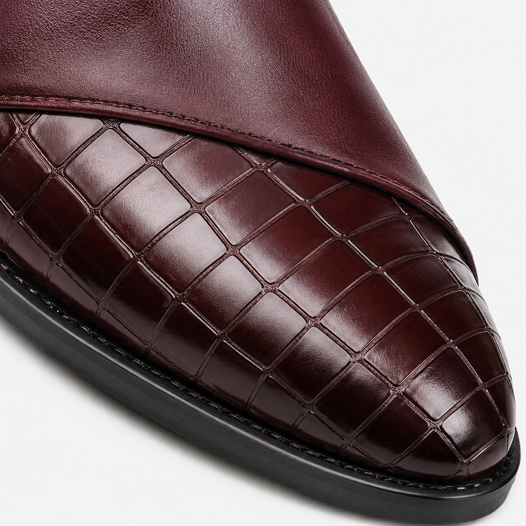 Mens Red Breathable Business Loafers – British Style Soft Sole Casual Slip-On