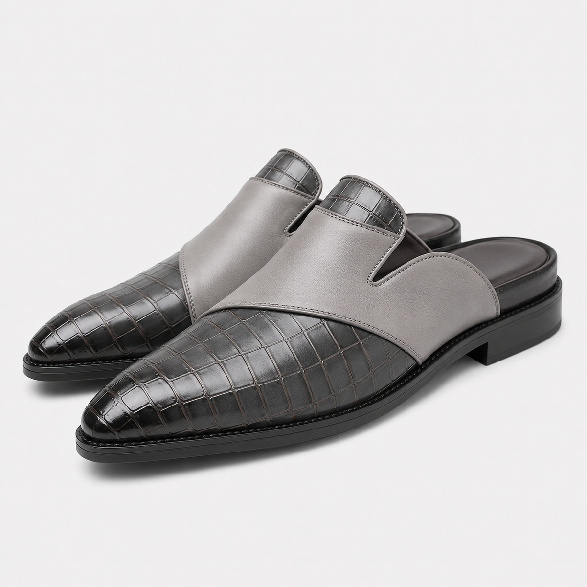 Mens Grey Breathable Business Loafers – British Style Soft Sole Casual Slip-On
