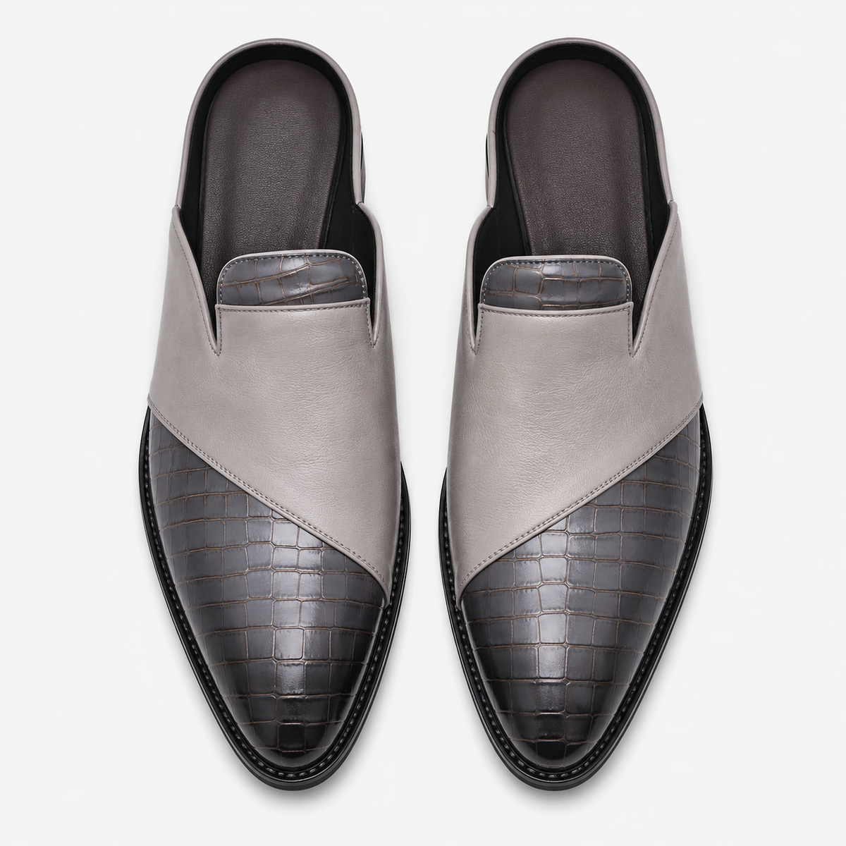 Mens Grey Breathable Business Loafers – British Style Soft Sole Casual Slip-On