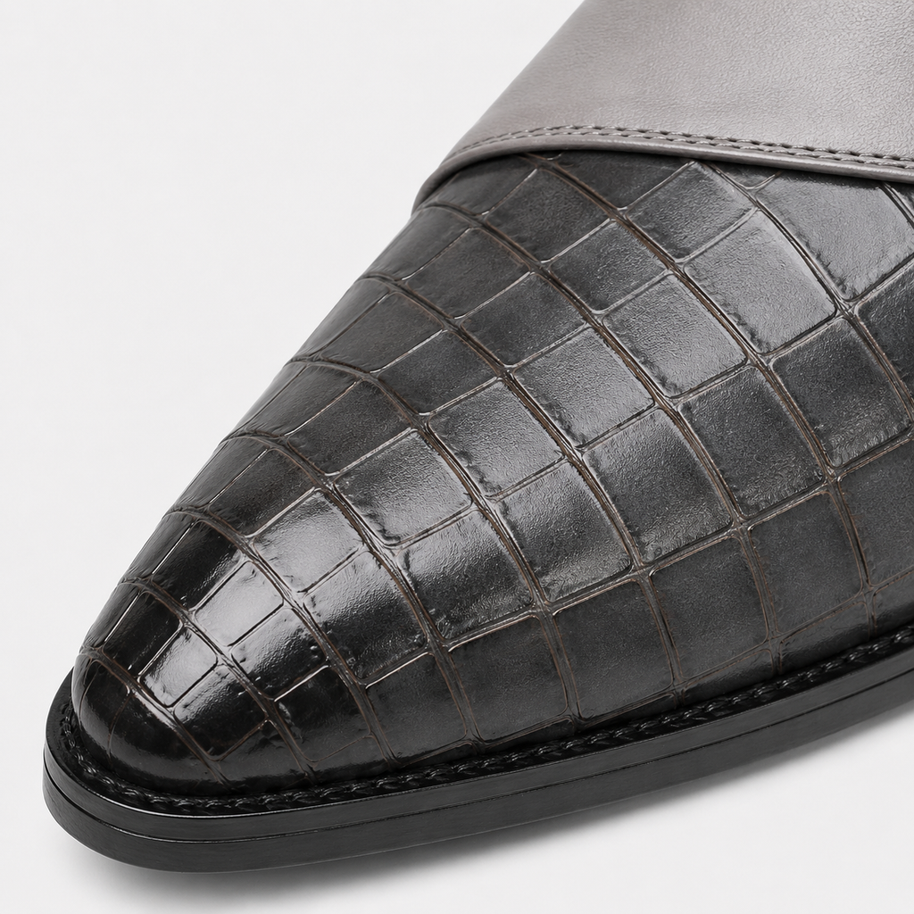 Mens Grey Breathable Business Loafers – British Style Soft Sole Casual Slip-On