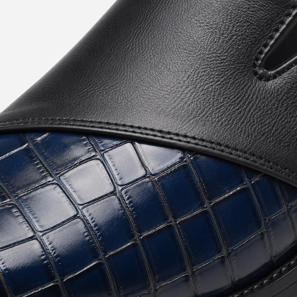 Mens Blue Breathable Business Loafers – British Style Soft Sole Casual Slip-On