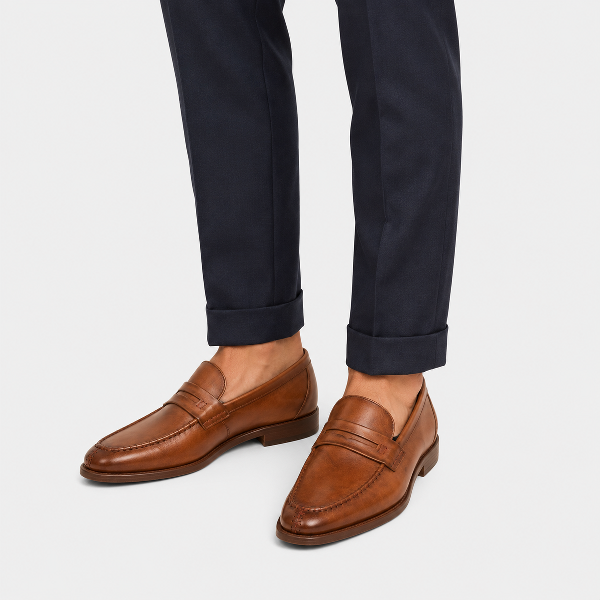 Mens Brown Leather Oxford Loafers – Brand Business Dress Soft Flat Casual Shoes