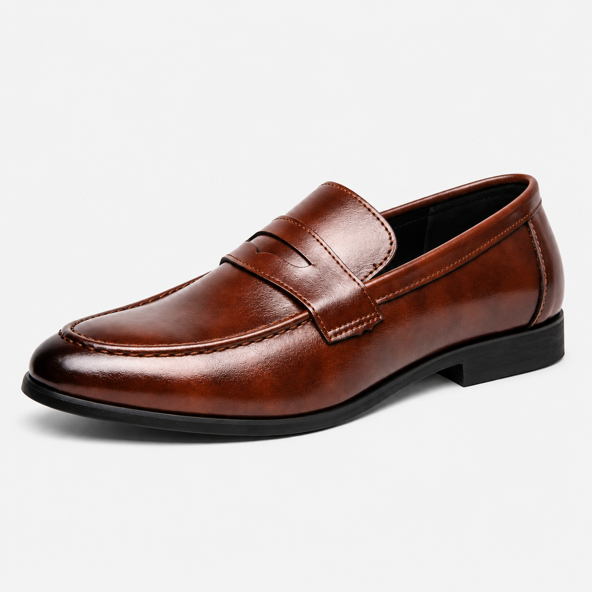 Mens Brown Leather Oxford Loafers – Brand Business Dress Soft Flat Casual Shoes