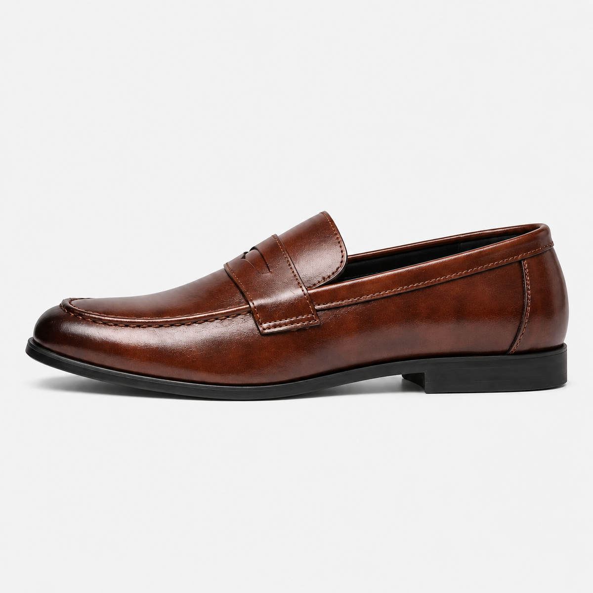 Mens Brown Leather Oxford Loafers – Brand Business Dress Soft Flat Casual Shoes