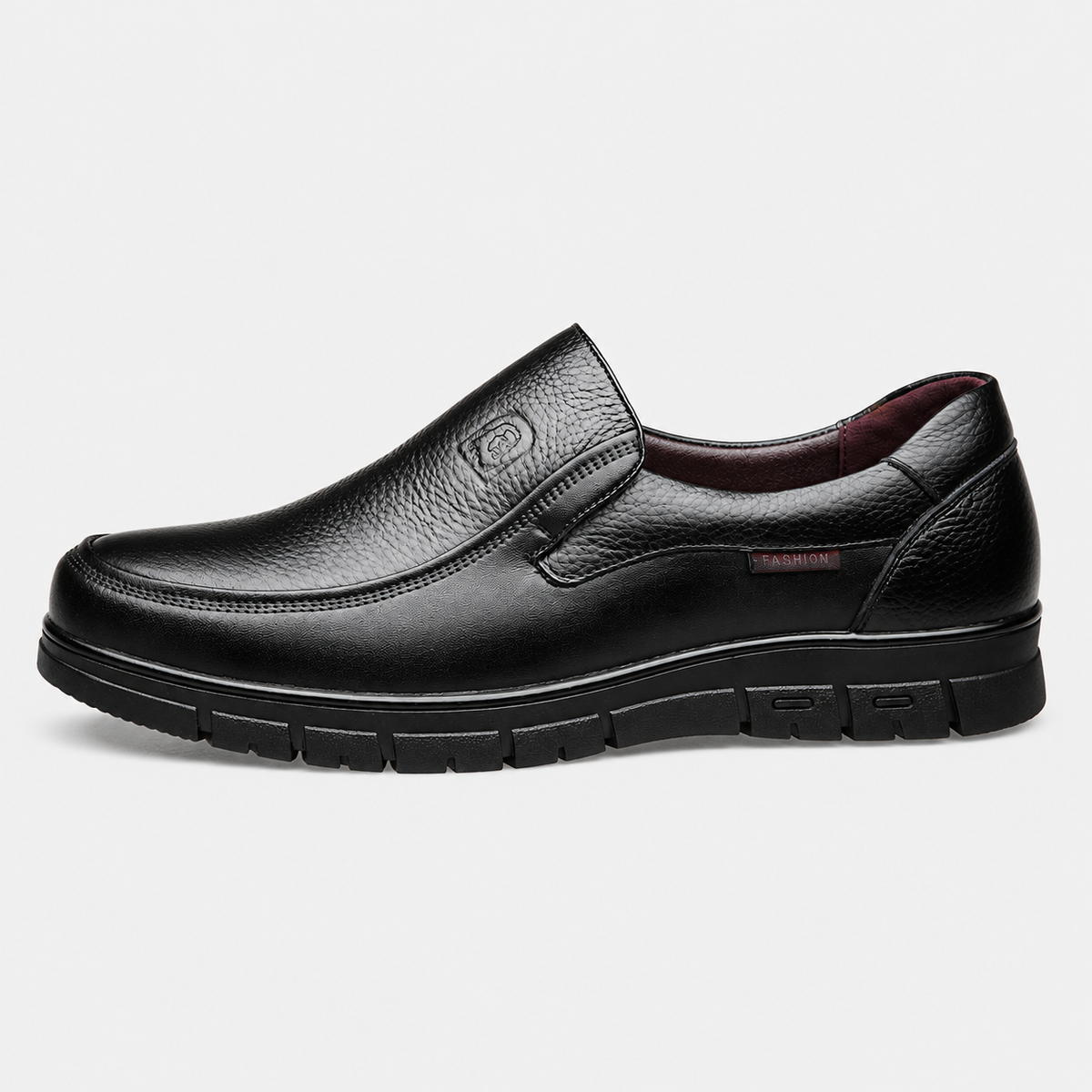 Mens Black Soft Sole Leather Loafers – Lightweight Casual Flat Outdoor Walking Shoes