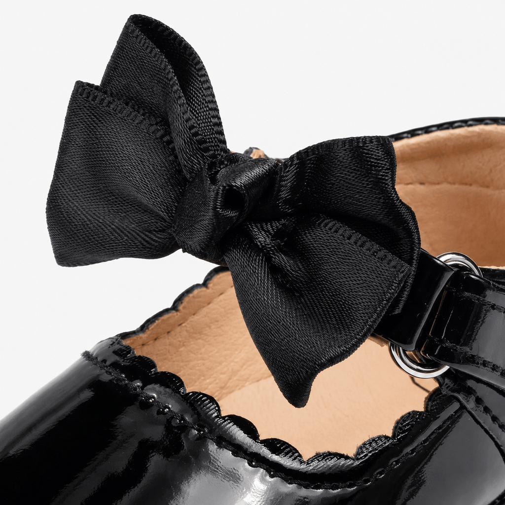 Ma boutique Baby Girls Black Patent Leather Princess Shoes – Buckle Anti-Slip Rubber Sole Toddler Shoes