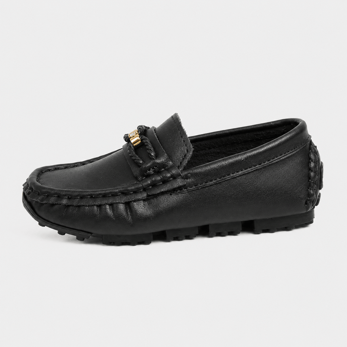 Ma boutique Boys Slip-On Loafers – Soft Sole Classic Buckle Casual Kids Flat Shoes
