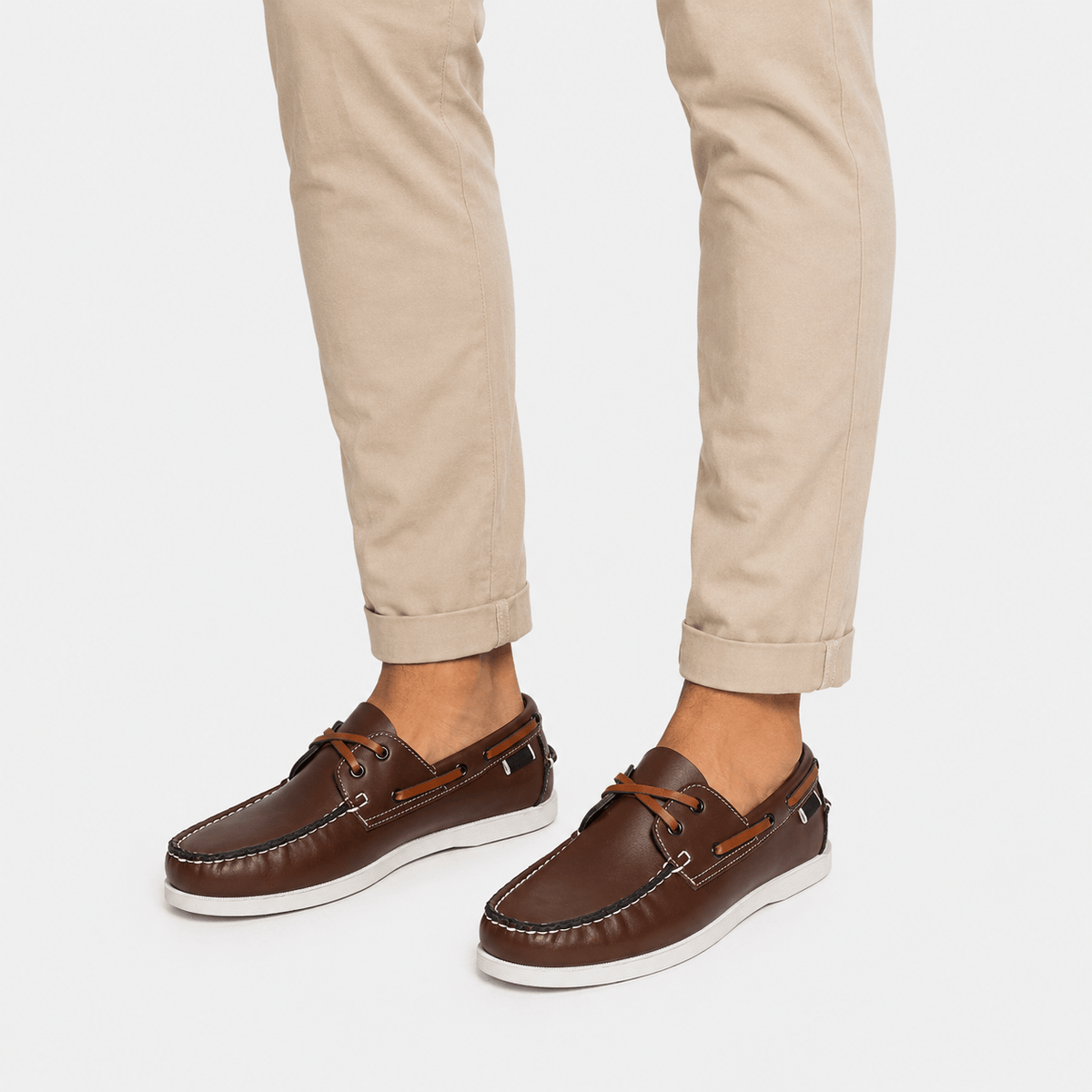 Ma boutique Men's Apron Toe Loafers – Brown Comfortable Slip-On Shoes for Walking & Travel
