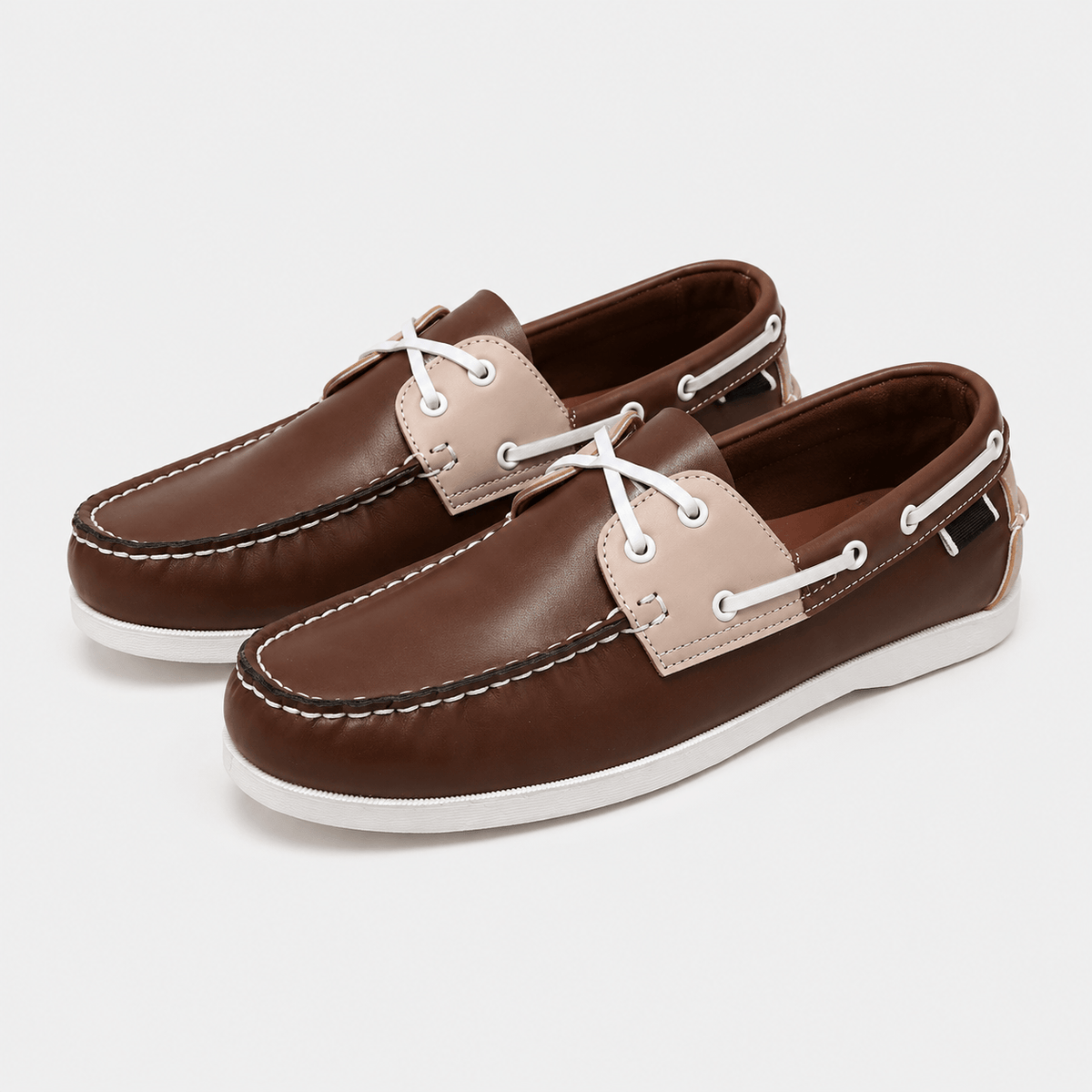 Ma boutique Men's Apron Toe Loafers – Brown Comfortable Slip-On Shoes for Walking & Travel