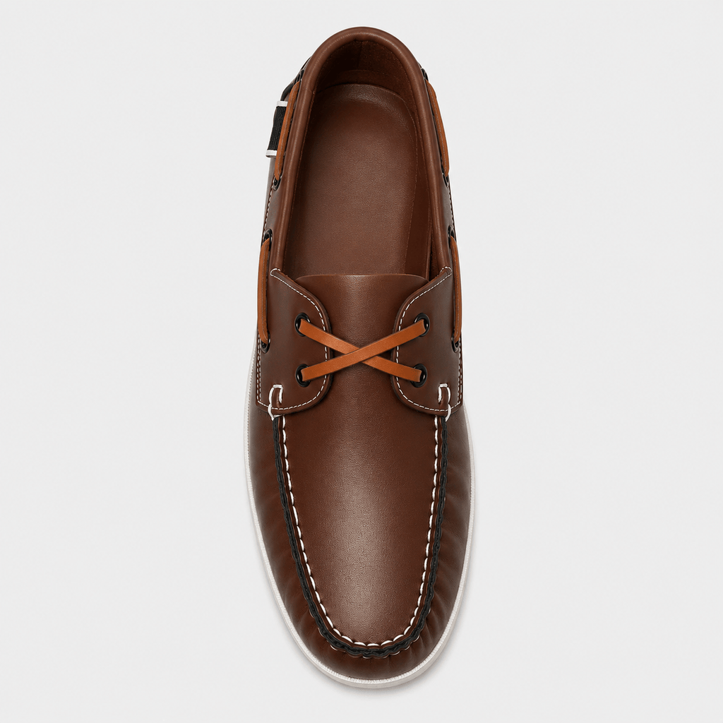 Ma boutique Men's Apron Toe Loafers – Brown Comfortable Slip-On Shoes for Walking & Travel