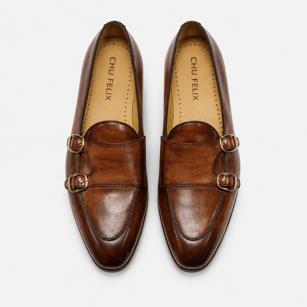 Ma boutique Men's Brown Genuine Leather Loafers Handmade