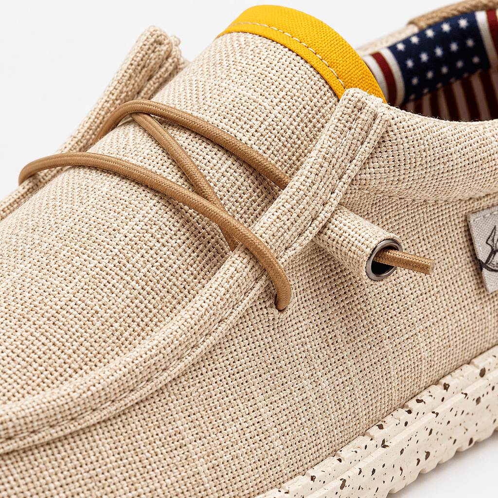Ma boutique Men's Canvas Loafers – Beige Breathable Casual Slip-On Driving Flat Shoes