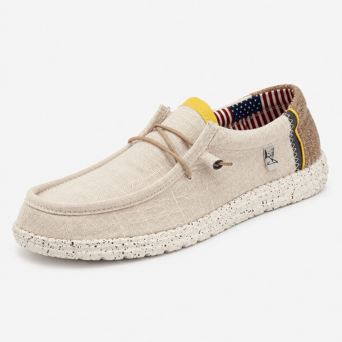 Ma boutique Men's Canvas Loafers – Beige Breathable Casual Slip-On Driving Flat Shoes