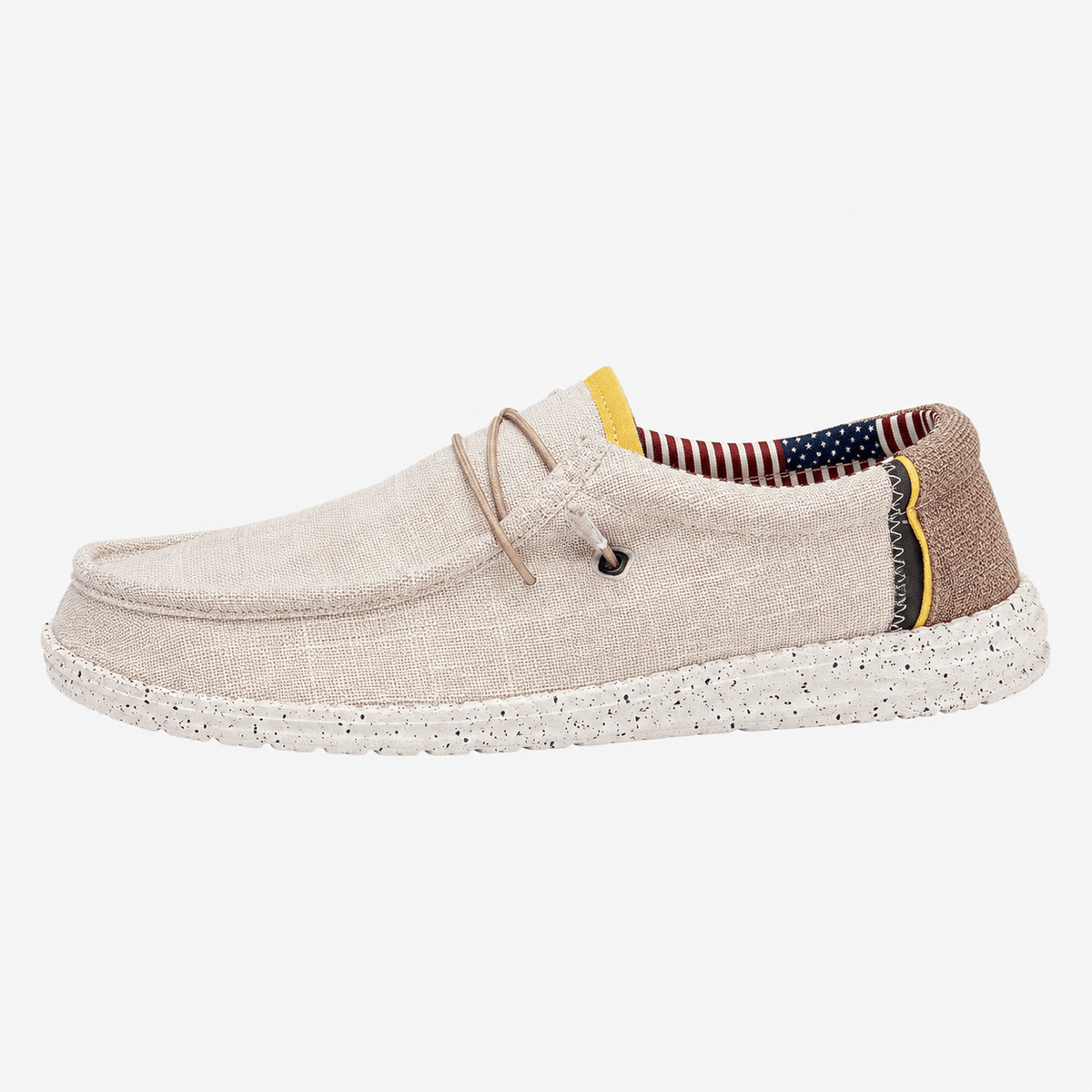 Ma boutique Men's Canvas Loafers – Beige Breathable Casual Slip-On Driving Flat Shoes