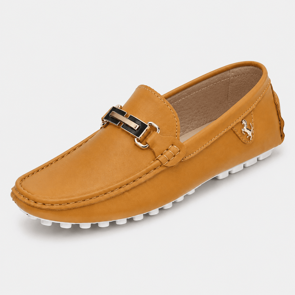 Ma boutique Men's Faux Leather Loafers – Black Casual Slip-On Driving Flat Shoes