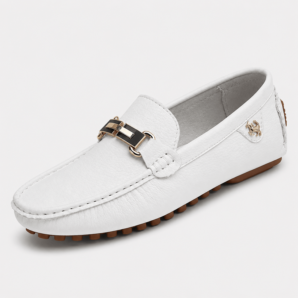 Ma boutique Men's Faux Leather Loafers – Black Casual Slip-On Driving Flat Shoes