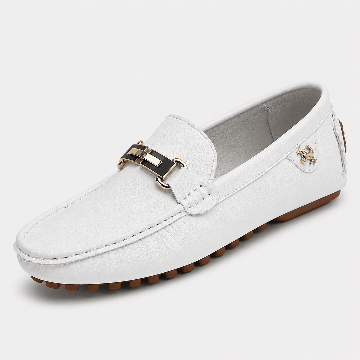 Ma boutique Men's Faux Leather Loafers – Black Casual Slip-On Driving Flat Shoes