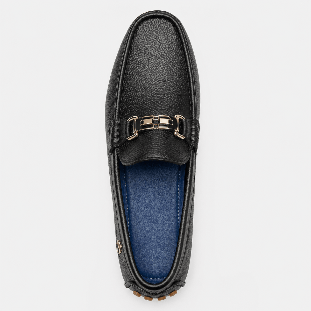 Ma boutique Men's Faux Leather Loafers – Black Casual Slip-On Driving Flat Shoes