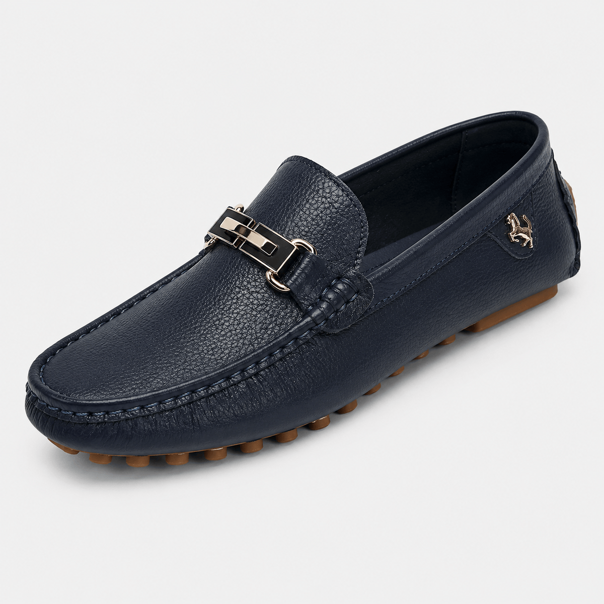 Ma boutique Men's Faux Leather Loafers – Black Casual Slip-On Driving Flat Shoes