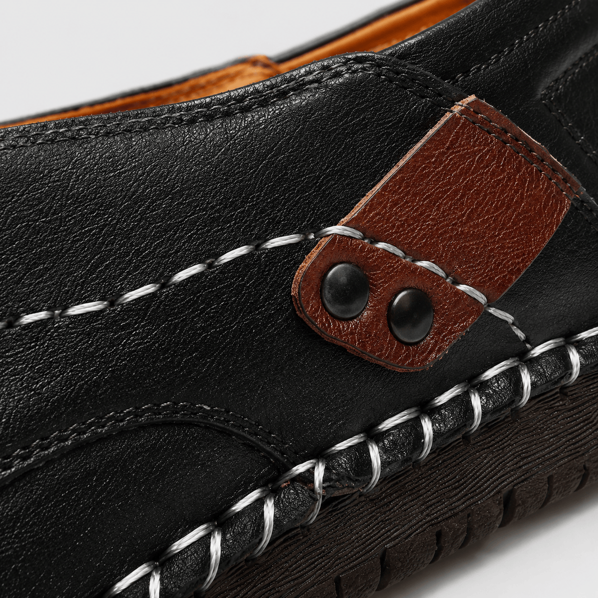 Ma boutique Men's Genuine Leather Italian Loafers – Black Breathable Handmade Driving Shoes