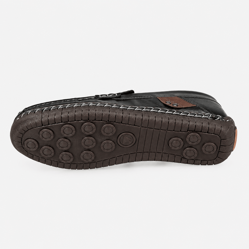 Ma boutique Men's Genuine Leather Italian Loafers – Black Breathable Handmade Driving Shoes