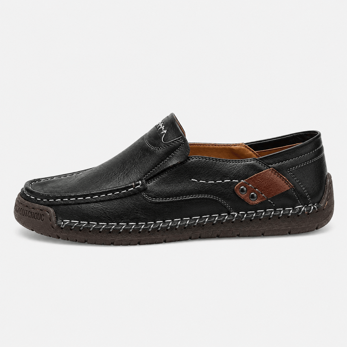 Ma boutique Men's Genuine Leather Italian Loafers – Black Breathable Handmade Driving Shoes