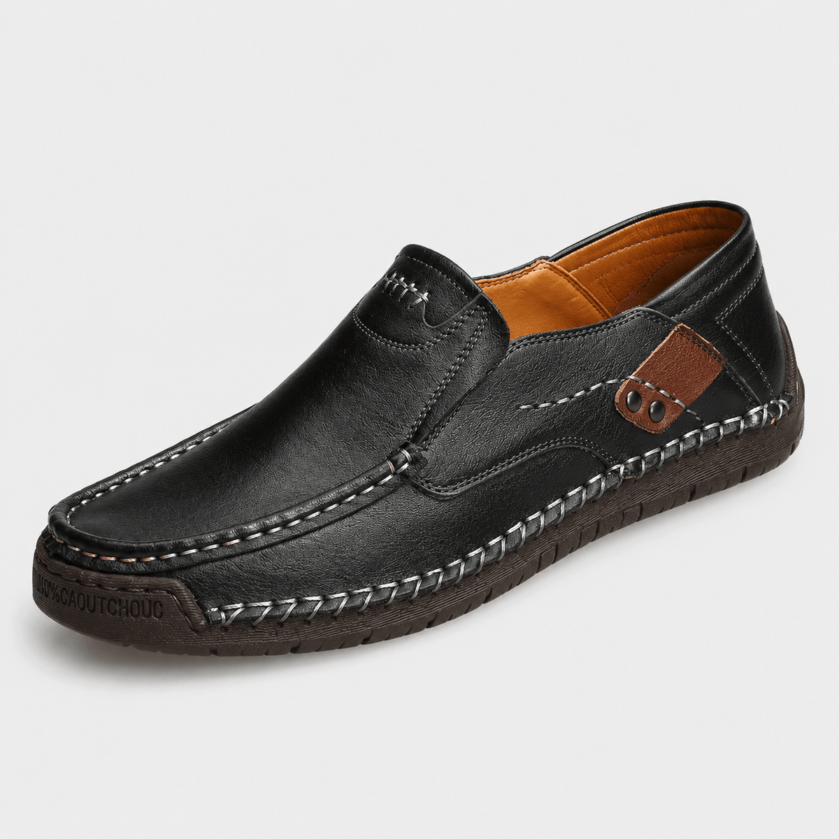 Ma boutique Men's Genuine Leather Italian Loafers – Black Breathable Handmade Driving Shoes
