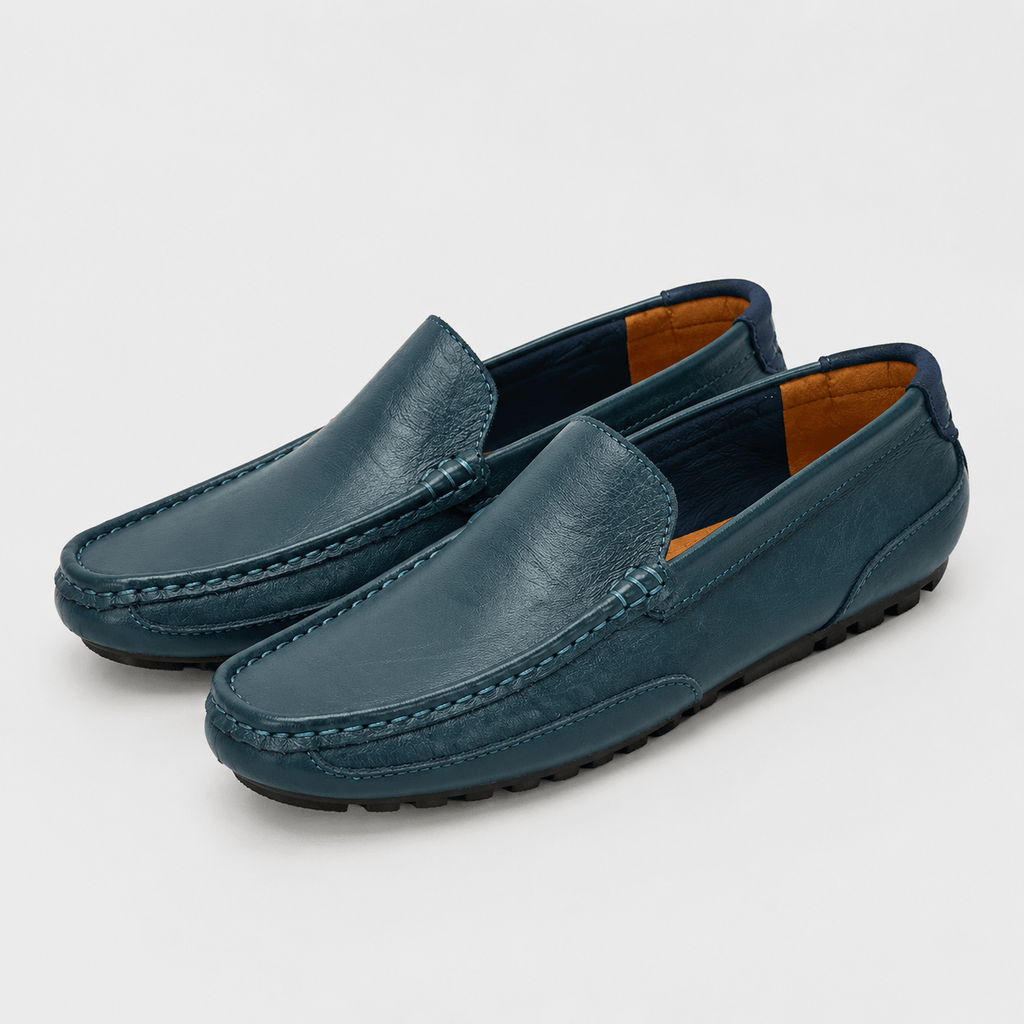 Ma boutique Men's Genuine Leather Loafers – Black Breathable Formal Italian Style Driving Shoes