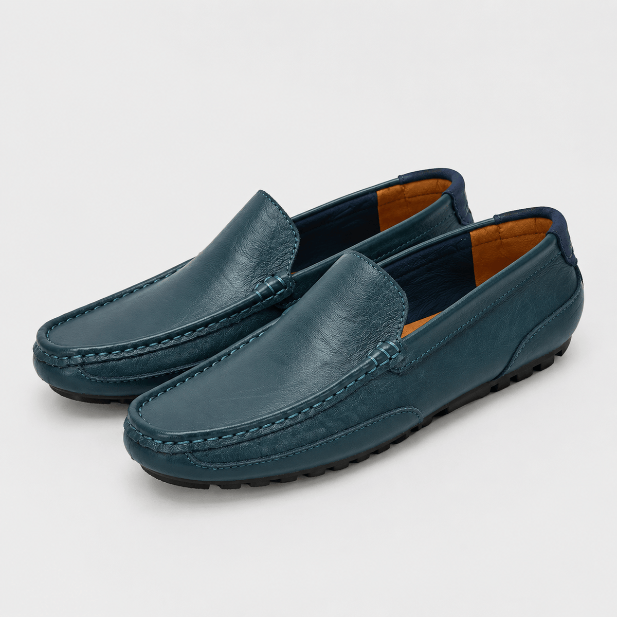 Ma boutique Men's Genuine Leather Loafers – Black Breathable Formal Italian Style Driving Shoes