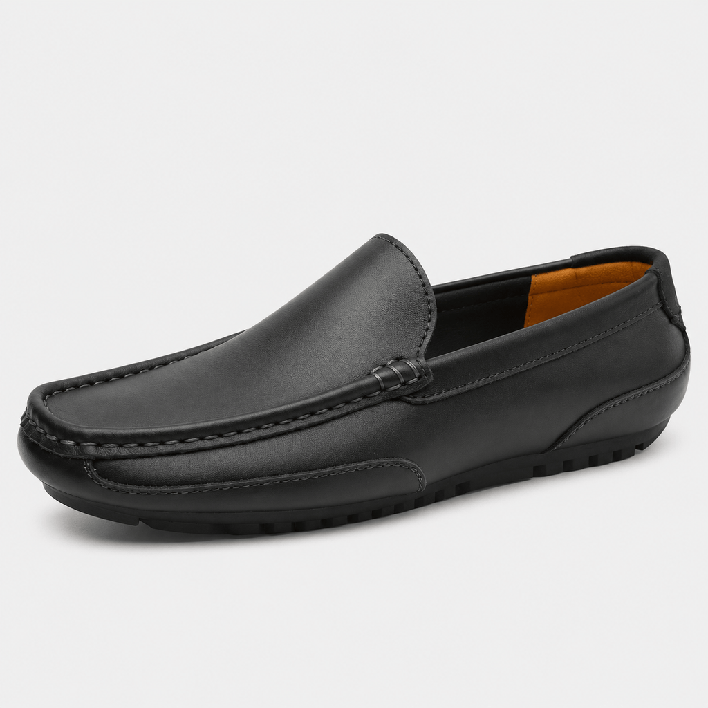 Ma boutique Men's Genuine Leather Loafers – Black Breathable Formal Italian Style Driving Shoes