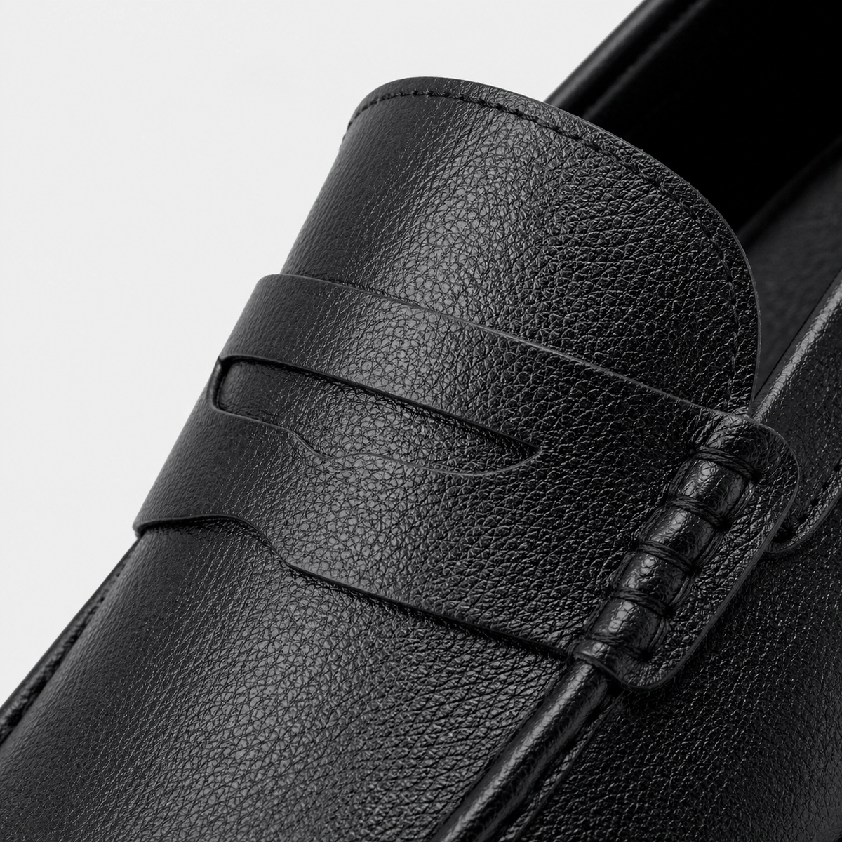 Ma boutique Men's Genuine Leather Loafers – Black Luxury Formal Dress Slip-On Shoes