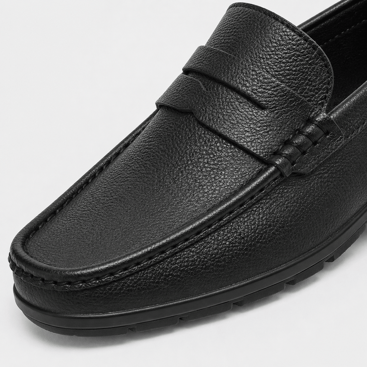 Ma boutique Men's Genuine Leather Loafers – Black Luxury Formal Dress Slip-On Shoes