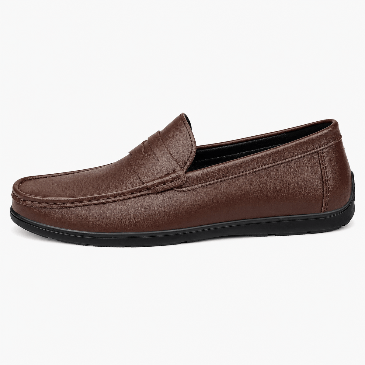 Ma boutique Men's Genuine Leather Loafers – Brown Luxury Formal Dress Slip-On Shoes