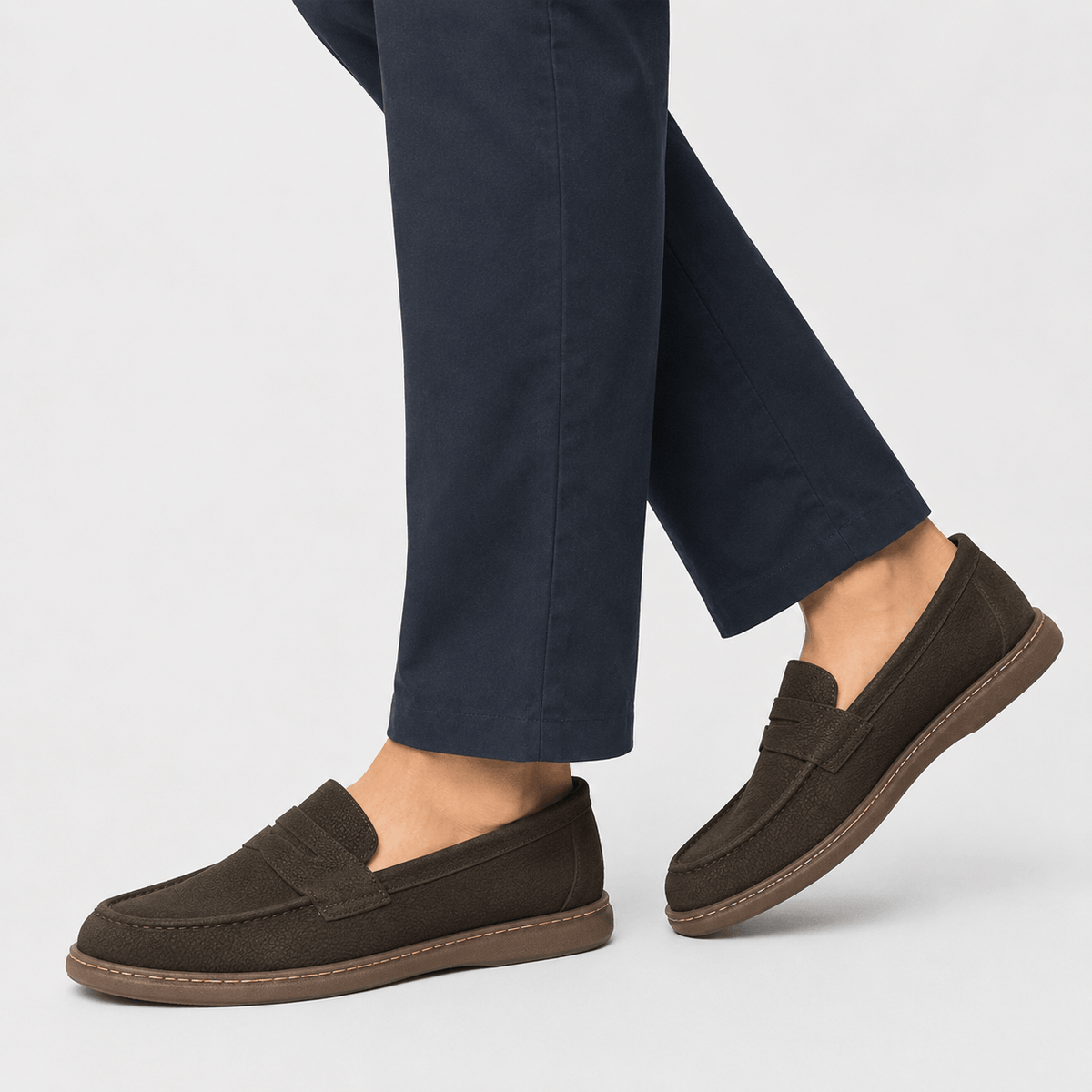 Ma boutique Men's Italian Leather Loafers – Brown Smart Business Casual Slip-On Shoes
