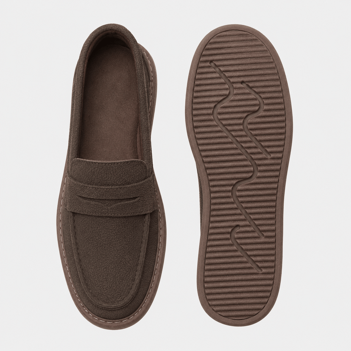 Ma boutique Men's Italian Leather Loafers – Brown Smart Business Casual Slip-On Shoes