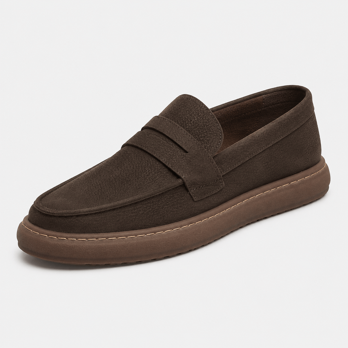 Ma boutique Men's Italian Leather Loafers – Brown Smart Business Casual Slip-On Shoes