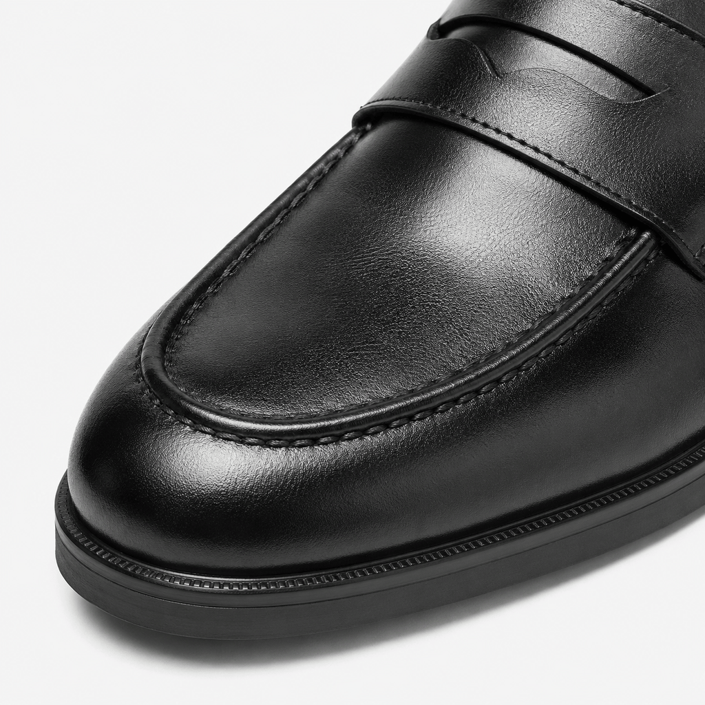 Ma boutique Men's Leather Dress Loafers – Black Classic Business Casual Formal Party Shoes