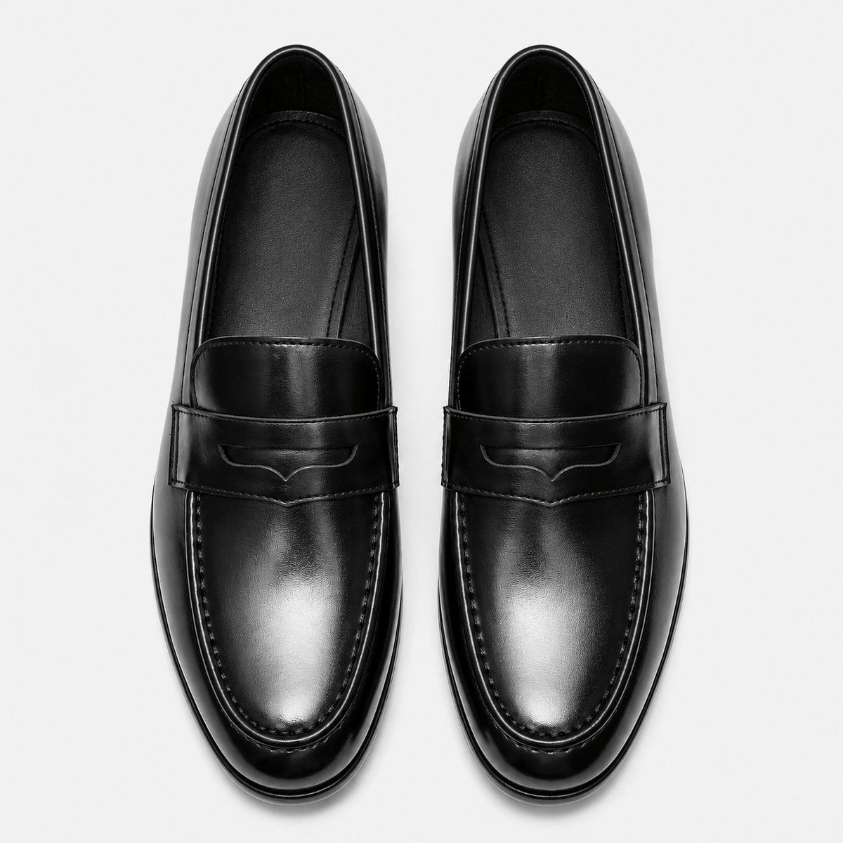 Ma boutique Men's Leather Dress Loafers – Black Classic Business Casual Formal Party Shoes