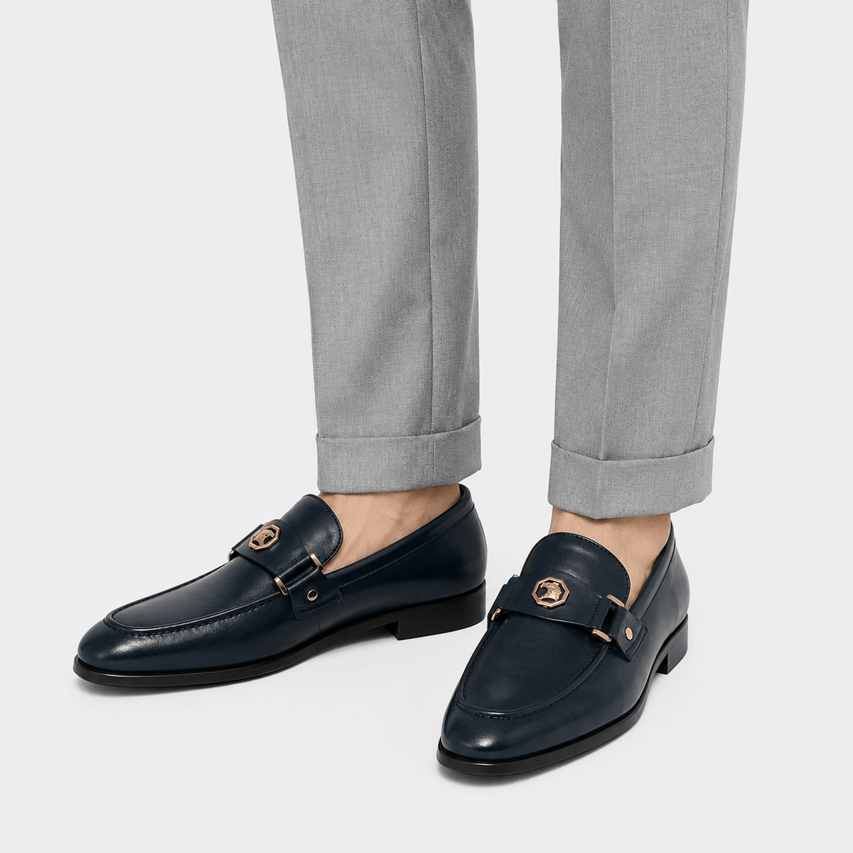 Ma boutique Men's Leather Loafers – Blue Casual Office Driving Slip-On Shoes